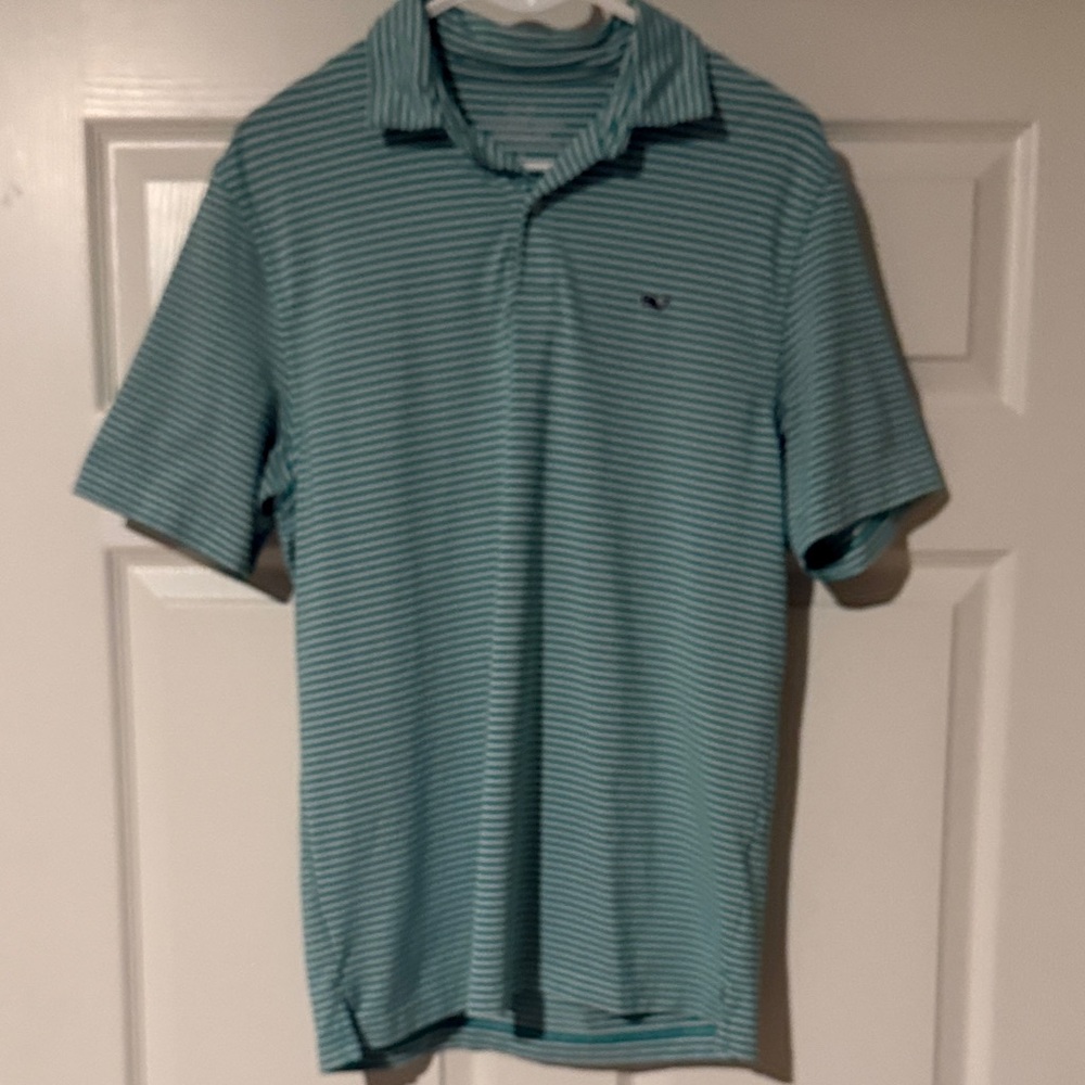 Vineyard Vines Men's Polo Shirt - Blue/Green Stripes